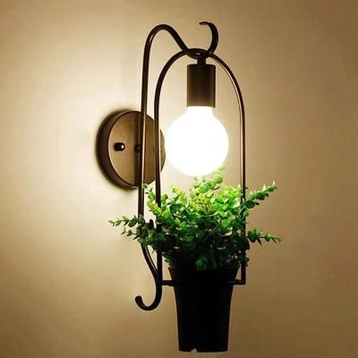 Nordic Wall Lamp Industrial Vintage Iron Metal Plant Wall Lamp (WH-OR-177)