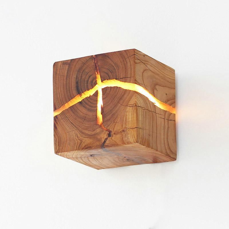 Loft Industrial Retro Indoor Home Decor Wall Light Cube Wood Wall Lamp (Wh-VR-94)