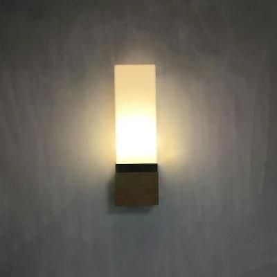 Simplicity White Square Frosted Acrylic Shade Wall Lamp Lights for Living Room
