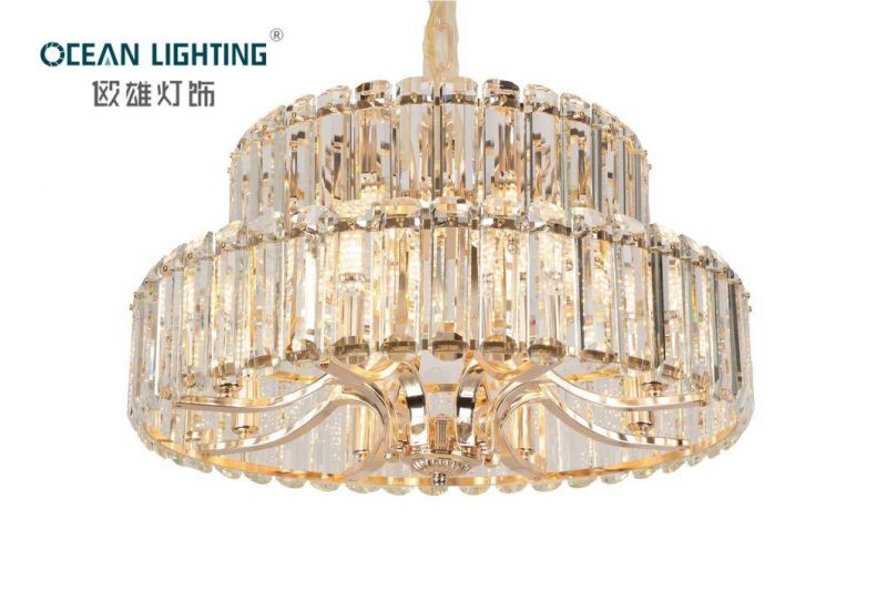 Circular Lighting Multilayer Metal E14X20 K9 LED Crystal Chandelier Luxury
