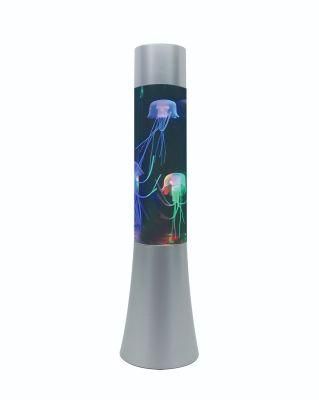 Tianhua Modern LED Aquarium Color Changing Room Table Lamp Night Lights for Kids Babies Jellyfish Cylindrical Floor Lava Lamp