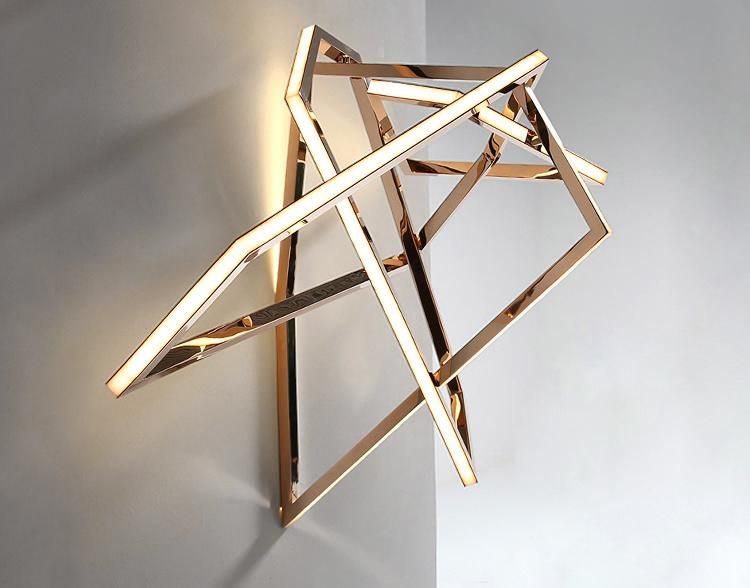 Hotel Modern Wall Sconce, Bedside Led Wall Light ,finished in Gold Surface