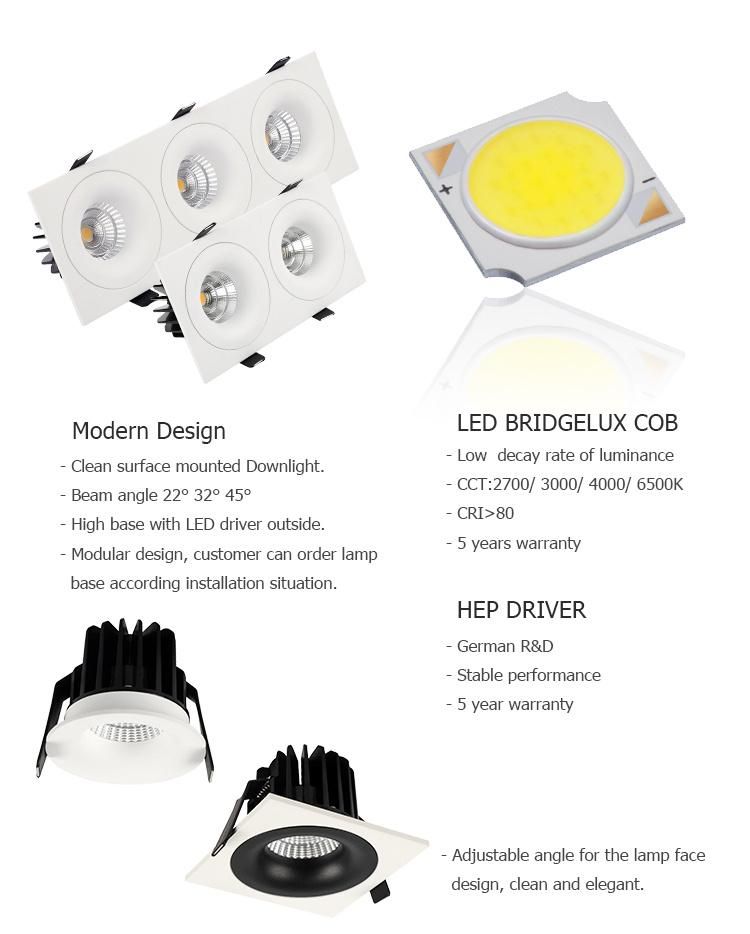 Three Heads Spotlight with GU10 MR16 LED Bulb in Aluminum Material for Hotel Lighting Decoration LED Downlight