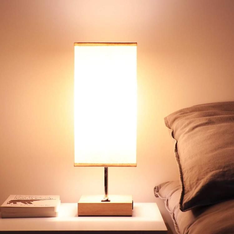 Jlt-9454 Linen Shade USB Charging Port Reading Lamp for Living Room End Side Table Bedside Nightstand Lamp