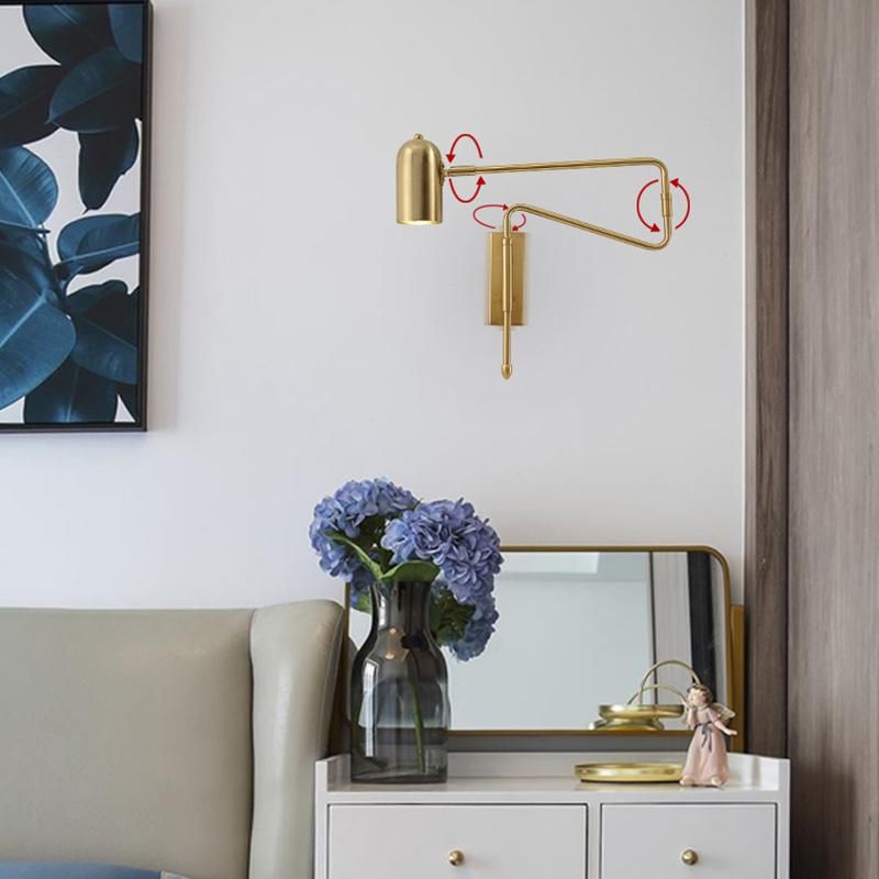 Adjustable Long-Arm Retractable Wall Lamp Creative with Switch Reading Bedside Retractable Light (WH-OR-49)