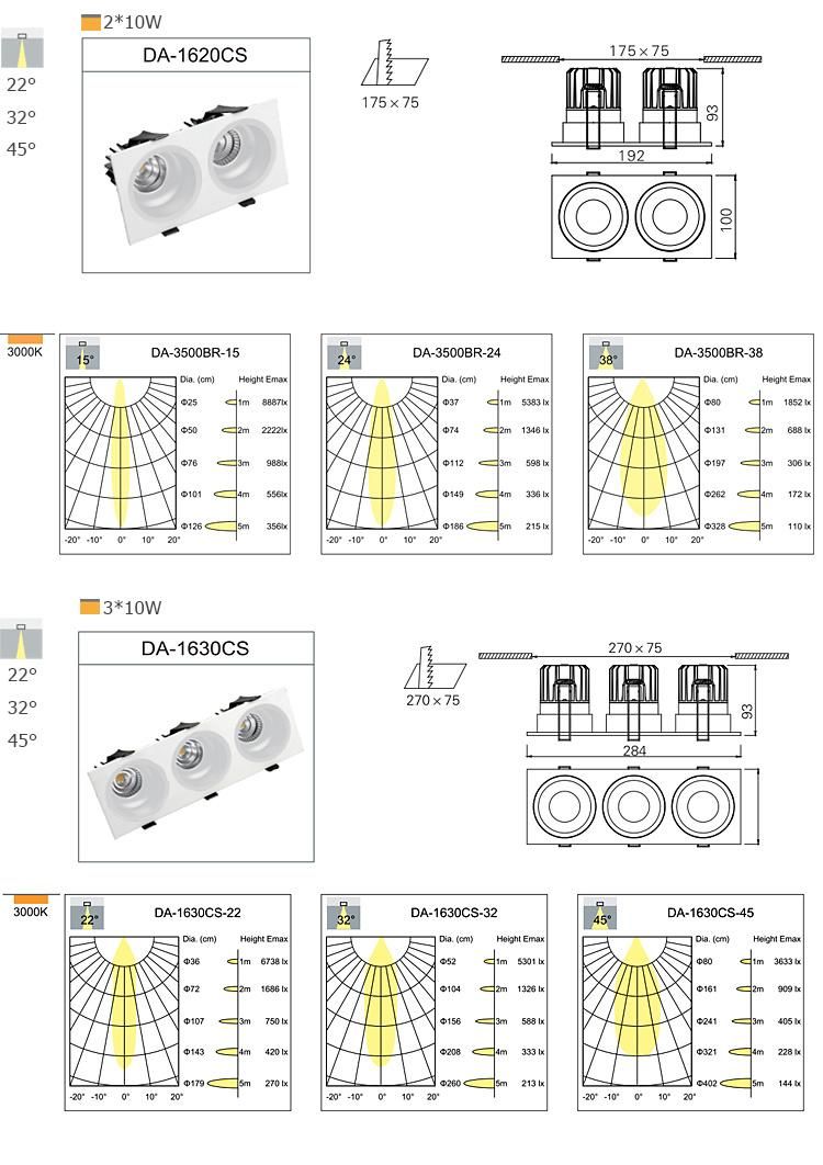 LED COB Spotlight Anti-Glare 10W 15W CCT4000K Ceiling Indoor Lighting Downlight