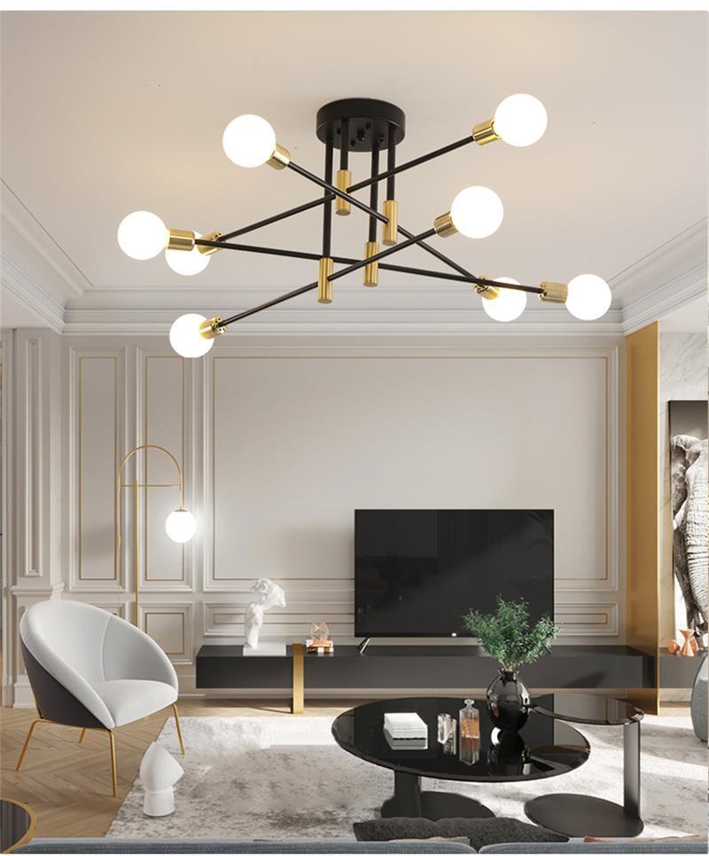 Nordic Creative Modern Chandelier Indoor Minimalist Lighting Living Room LED Ceiling Lamp
