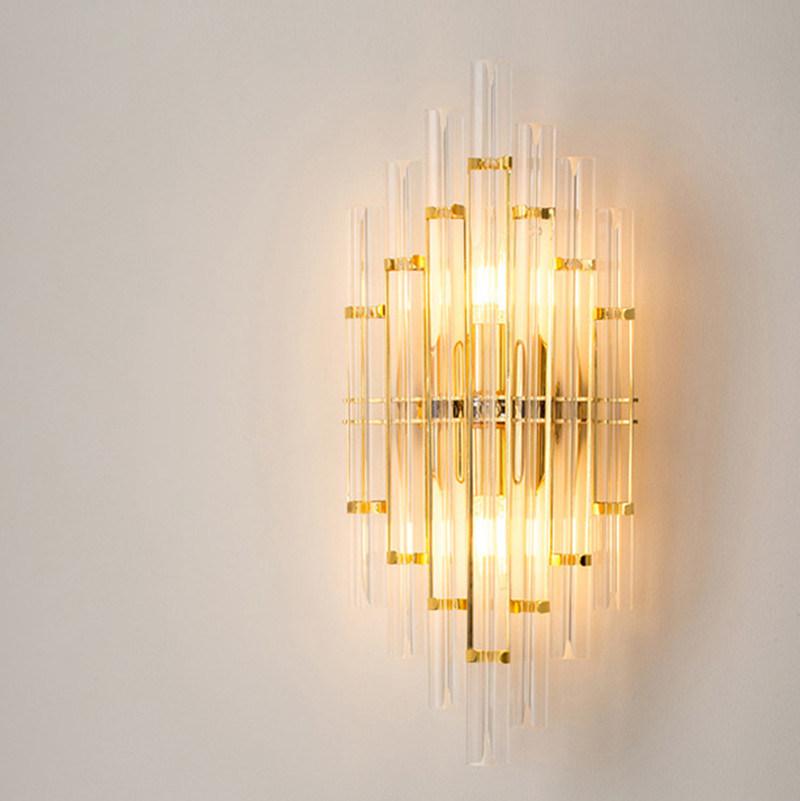 Postmodern Crystal Wall Lamp Creative Home Living Room Golden Luxury Light Project Wall Lamp (WH-OR-157)