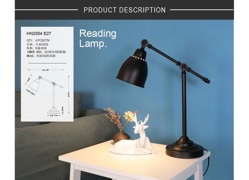 Simple Design Unique New Invention Luxury Bedroom Decorative Nordic Reading Table Lamp