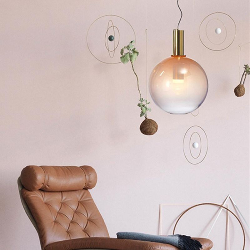 Post-Modern LED Glass Pendant Lights Design Nordic Gradient Cafe Living Room Hanging Lamps Pendant Lamp (WH-AP-143)