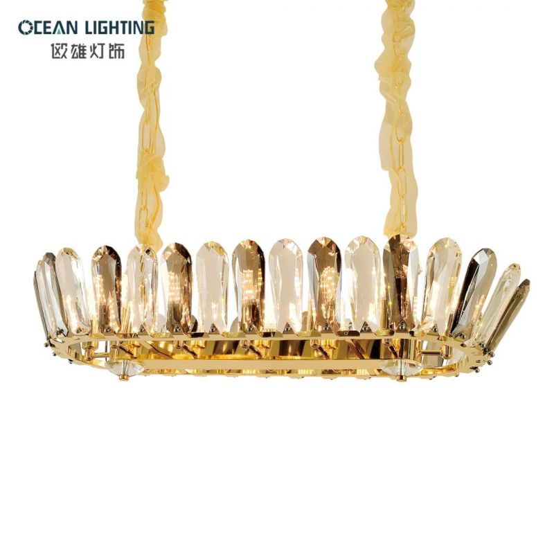 Hotel Crystal Indoor Luxury Long Pendant LED Lamp Chandeliers Lights