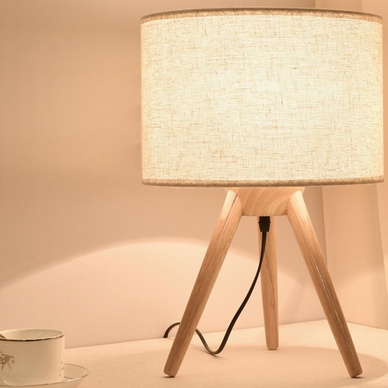 Vintage Wooden Table Lamps Bedside Lamps Designer Reading Light LED