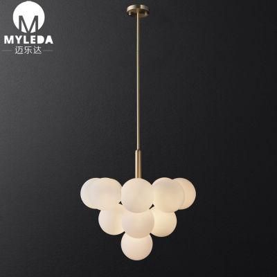 Interior White Glass Ball Modern Pendant Hanging Decorative Light
