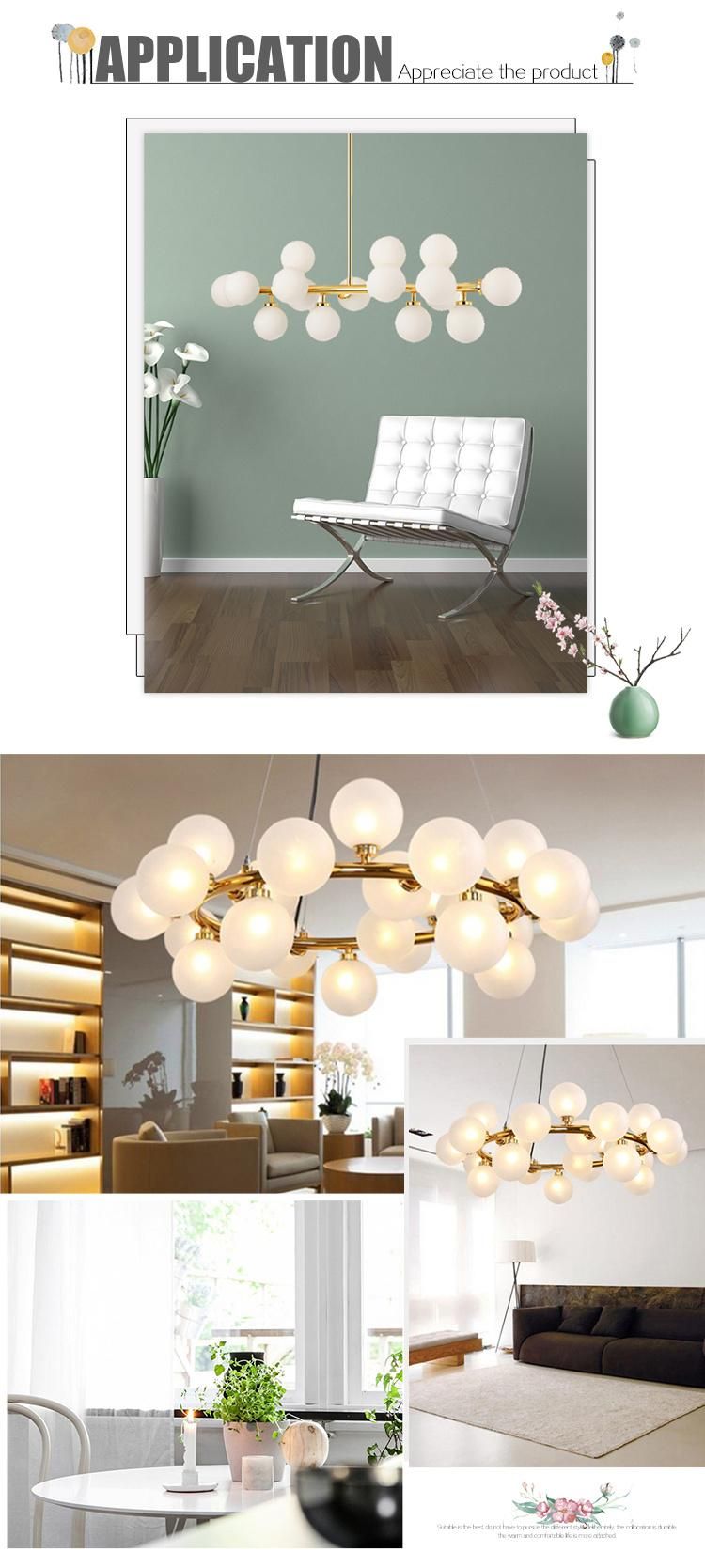 Dining Room Long Glass Ball Cluster Chandelier