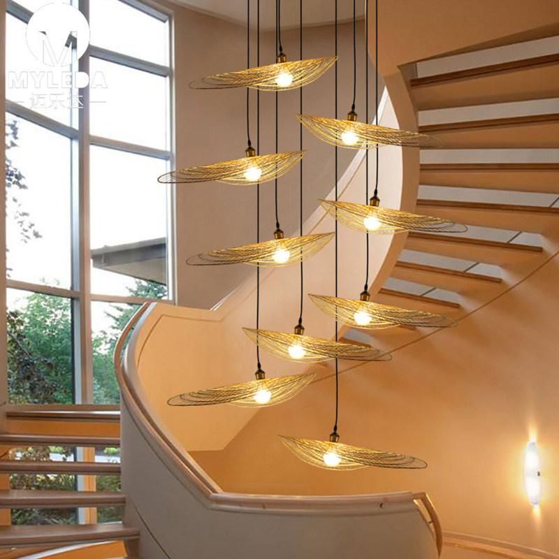 Chinese Style Shade Restaurant Stair Bamboo Pendant Light