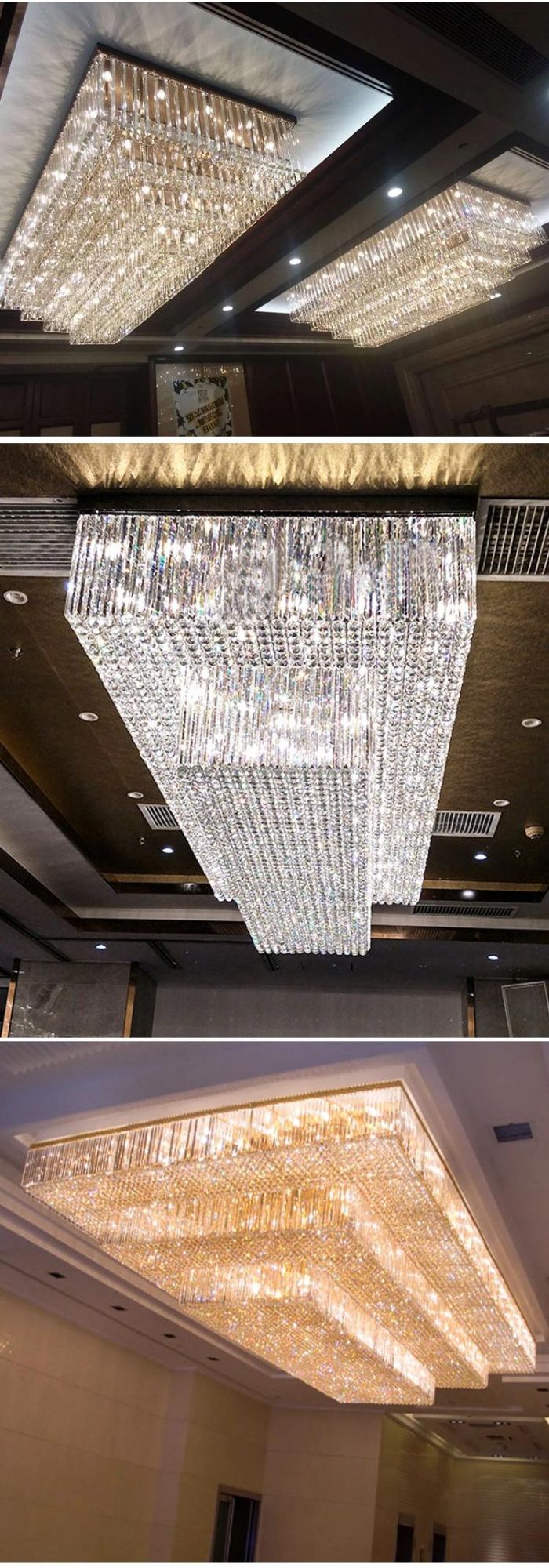 Decoration Staircase Wedding Villa Custom Luxury White Gold Ceiling Chandelier Lamp