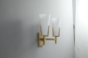 Popular Double Heads Glass Shade Copper Wall Lights Indoor Bedroom Fancy Light