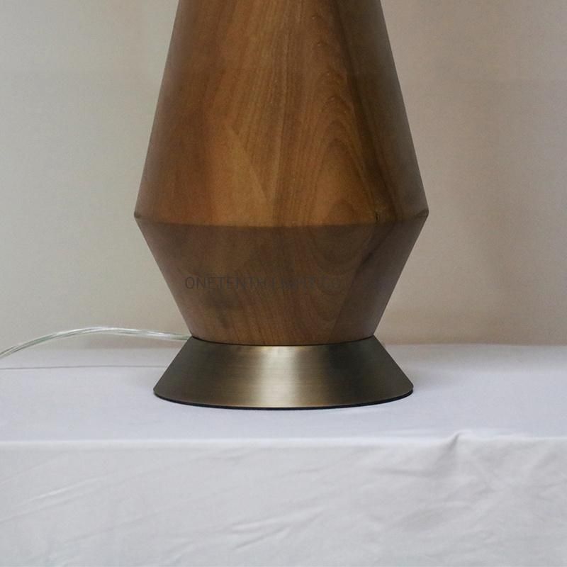 Wood Body and Fabric Shade Table Lamp