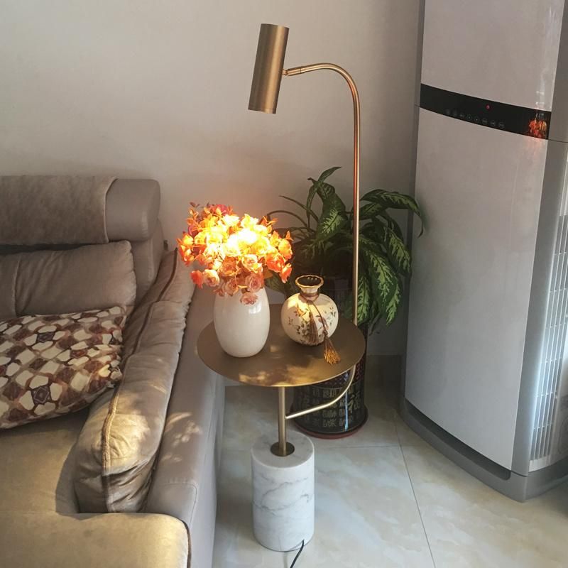 2022 New Design 360 Degree Rotating Modern Marble Golden LED Floor Lamp