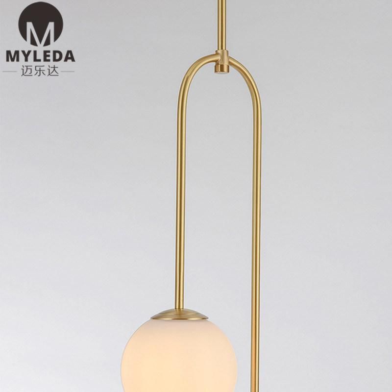 Decorative Gold E14 Vanity Pendant Lamp with Frosted Glass