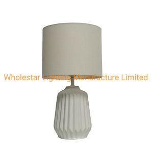 Ceramic Table Lamp with Fabric Shade (WHT-685)