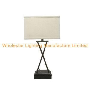 Metal Table Lamp with 2 USB Charging Port and Kd Shade (WHT-662)