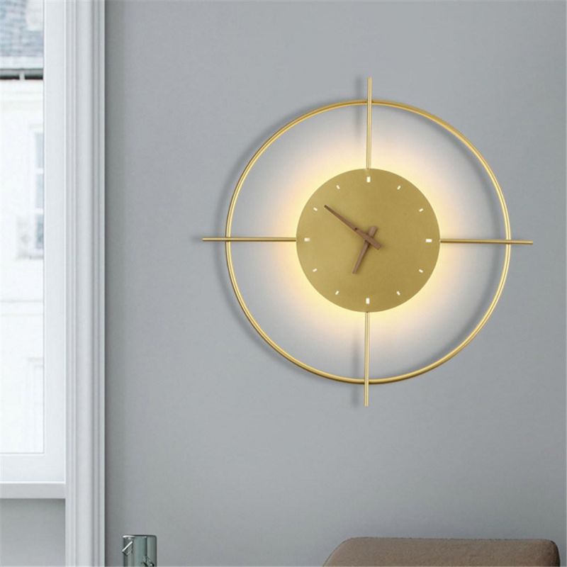 Nordic Designer Rudder Black Gold LED Wall Lamp for Living Room Bedroom Wall Clock Lamp (WH-OR-167)