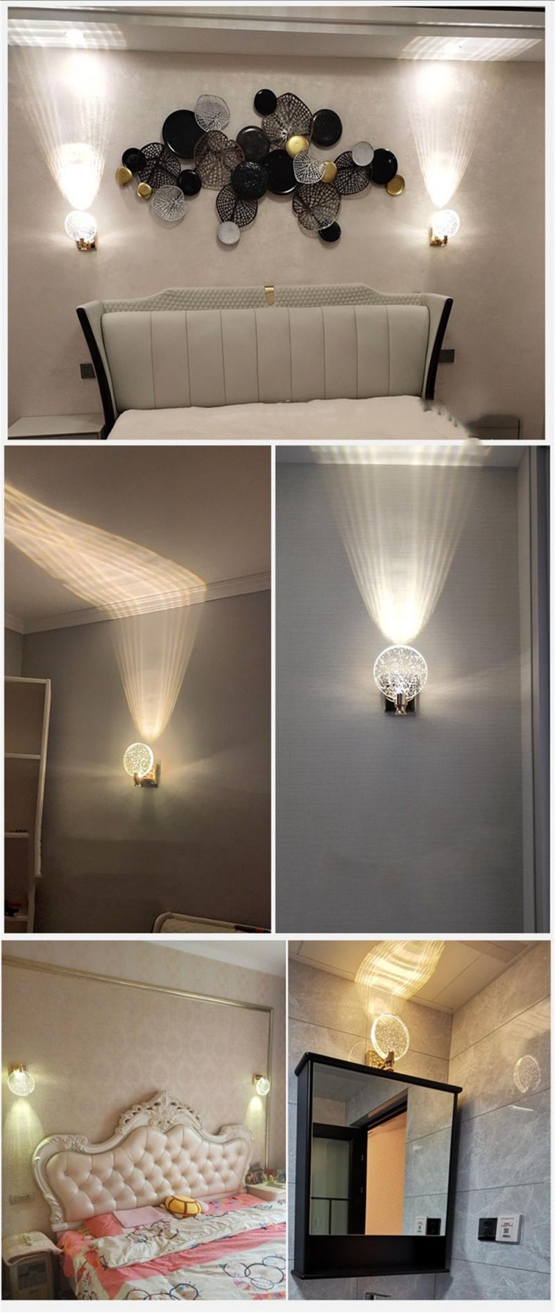 Wall Lamp Light Luxury Bedroom Bedside Crystal Living Room Background Wall Lamp