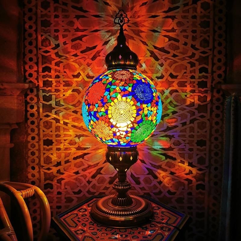 Mosaic Table Lamp Mediterranean Turkish Style Bedroom Study Bulb Table Lamp (WH-VTB-17)