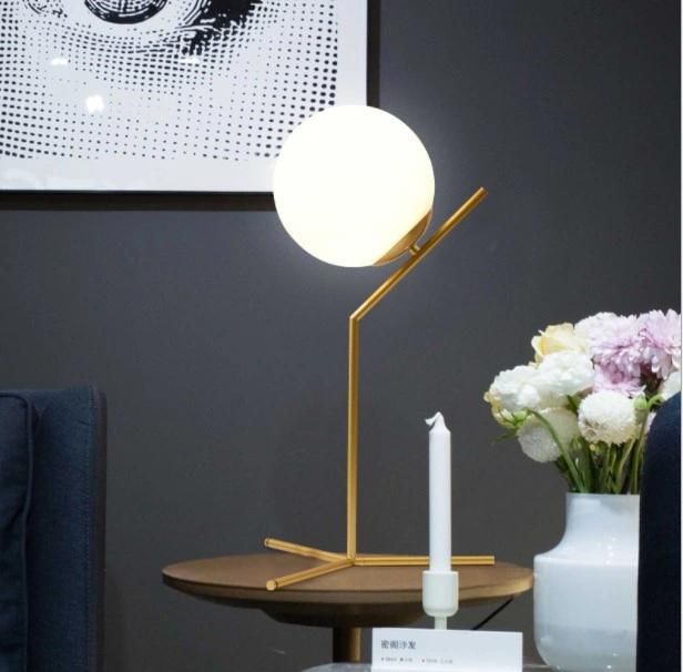 Glass Spherical Vertical Table Lamp Nordic Sofa Ball Table Lamp