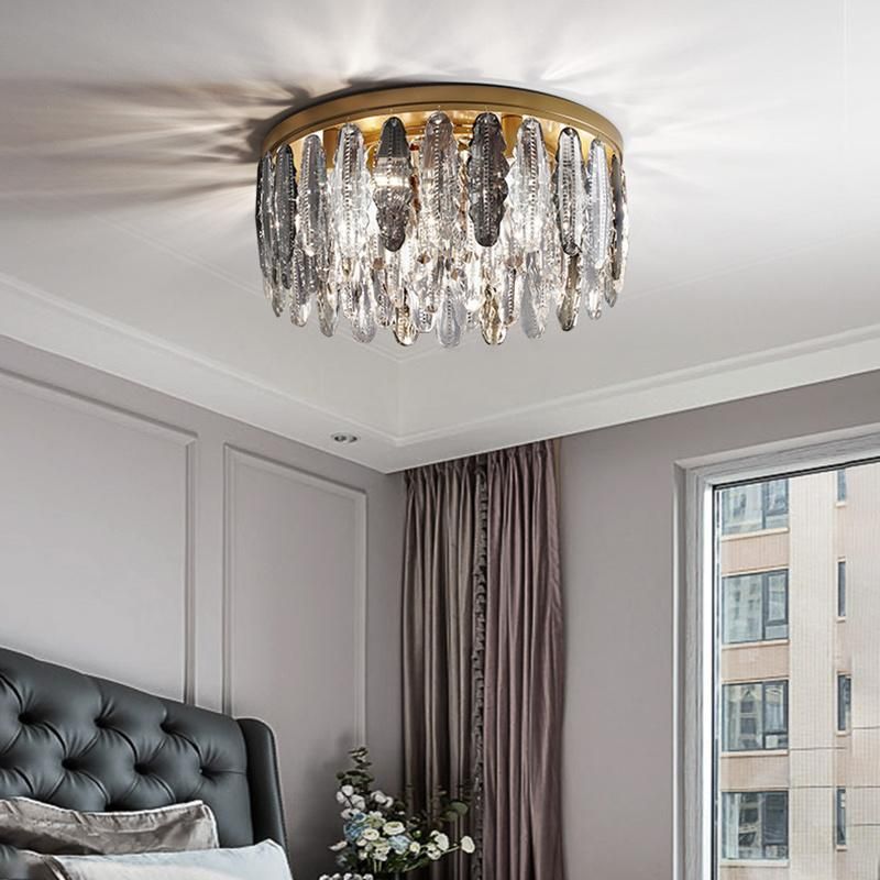 Modern Gold Ceiling Chandelier for Bedroom Round Hanging Lamp Kitchen Fixtures (WH-CA-69)