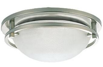 14 Inch Modern Round Glass Ceiling Lamp with Metal Frame