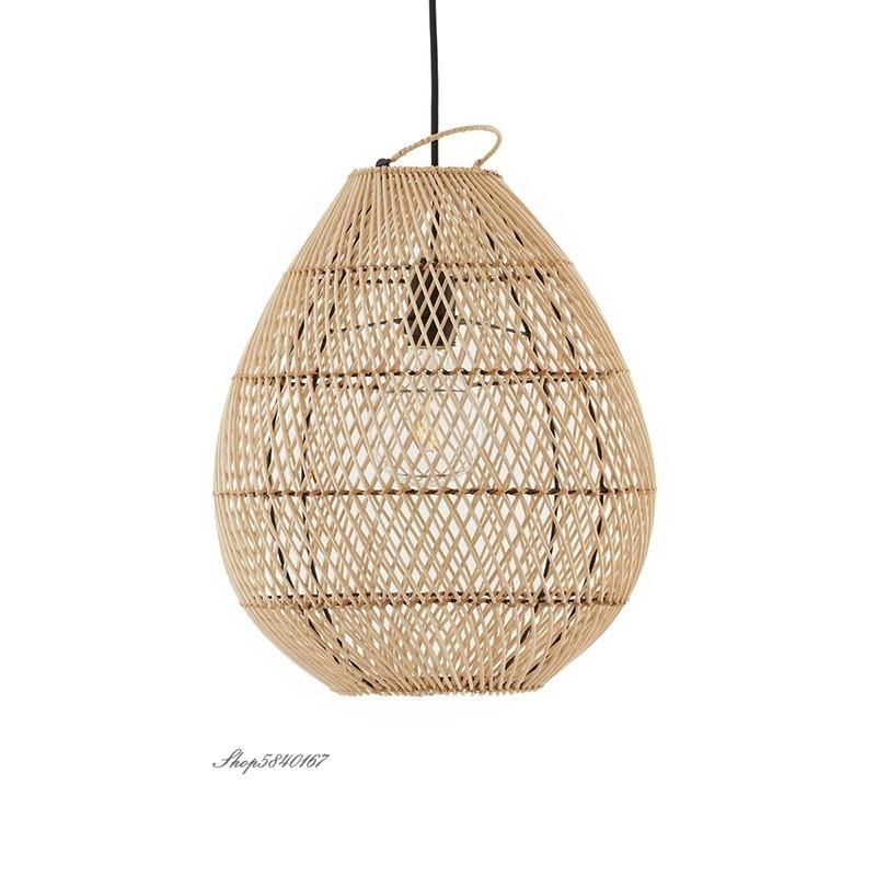 Rattan Retro Pendant Lights Hand-Woven Hanging Basket Lamps for Dining Room Lights (WH-WP-55)