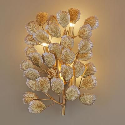 2022 New Chinese Style Living Room Sofa Background Wall Maple Leaf Decoration Wall Decor