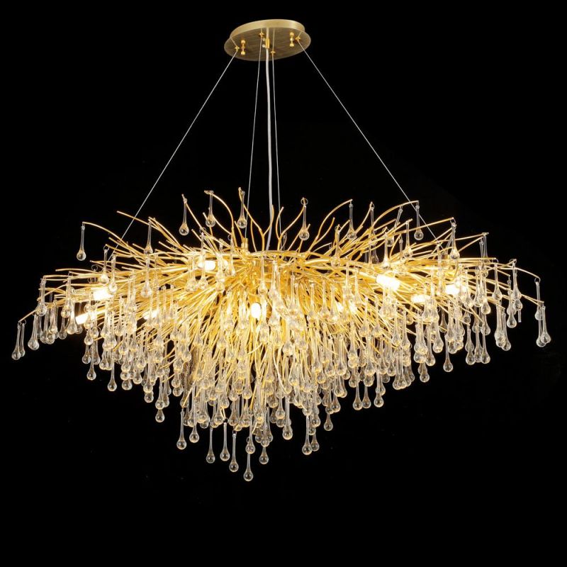 Contemporary Luxury Clear Crystal Chandelier Suitable for Living Room Modern Hotel Lobby