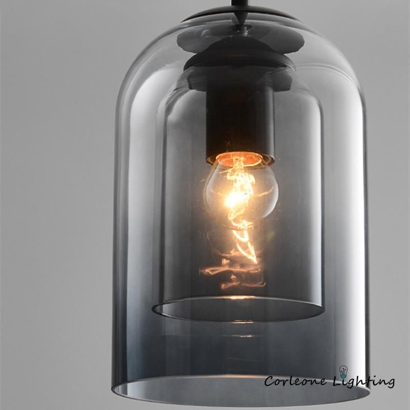 Nordic Glass Pendant Light for Bedroom Decor Marigold Double Layer Glass Pendant Lamp (WH-AP-290)