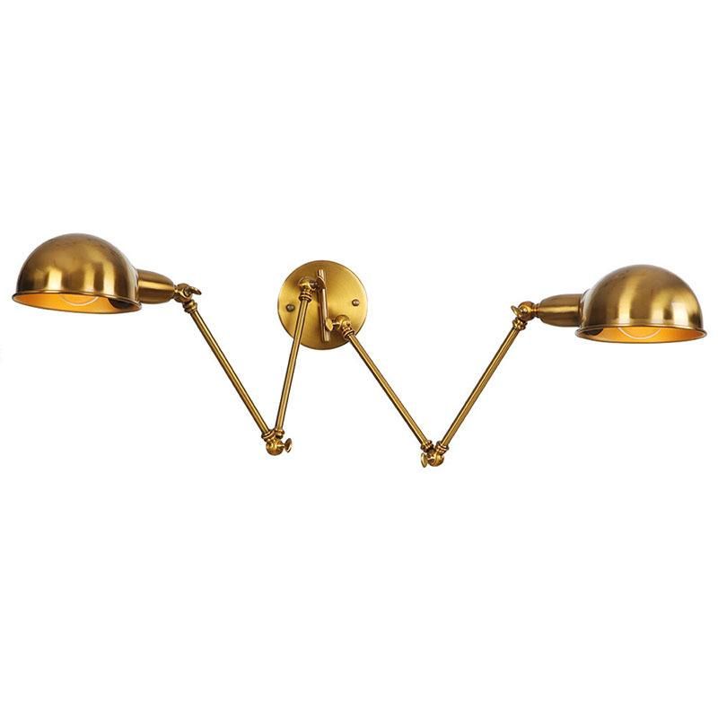 Rotatable Adjustable Bronze Fan Bone Decorative Plug in Cord Swing Arm Wall Light Wall Lamp for Bedside Reading