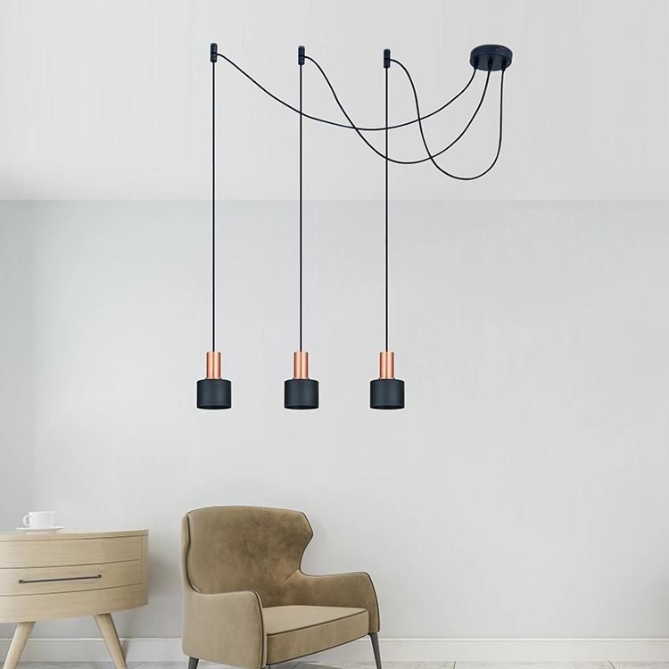 Nordic Minimalist Retro Metal Pendant Light E27 Lamp Base Industrial Loft Hanging Iron Lamp