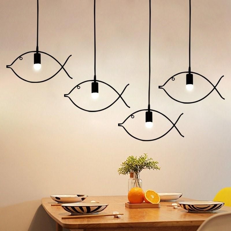 Ndustrial Multi Pendant Lighting for Living Room Bedroom Fish Shape (WH-VP-43)