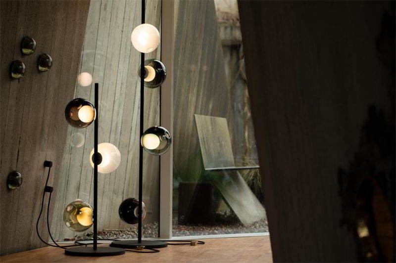 Norbic Modern Classic Luxury White Glass Bedroom Floor Lamp