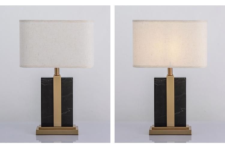 Jlt-16233 Brass Finish Marble Table Lamp for Hotel Lobby Front Desk