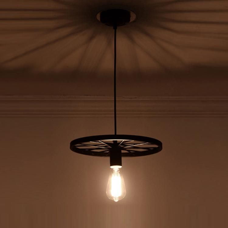Modern Vintage Retro Dining Room Bedroom Decorative Black Shade Black Pendant Lamp Chandelier Light