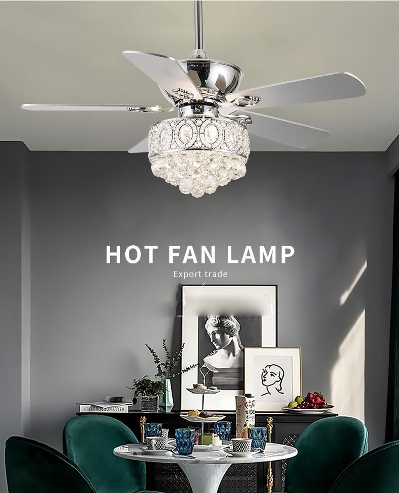 New Design Hotel Home Decorative Round LED Ceiling Pendant Fan Lights Luxury Hanging Crystal Chandelier