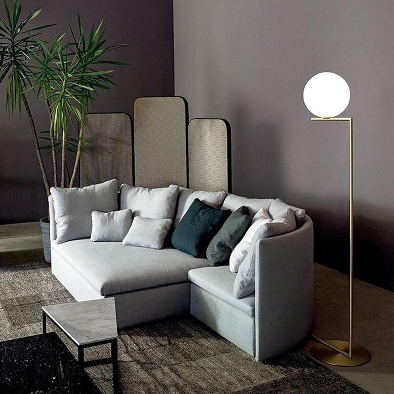 Glass Ball Floor Light Home Decor Living Room Bedroom Lighting Nordic Post-Modern Simple Gold Plated Wrought Iron Glass Floor Lamp