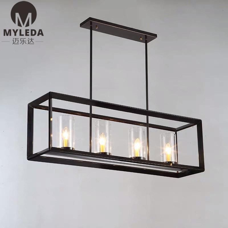 Industrial Light Kitchen Dining Table Black Glass Pendant Light