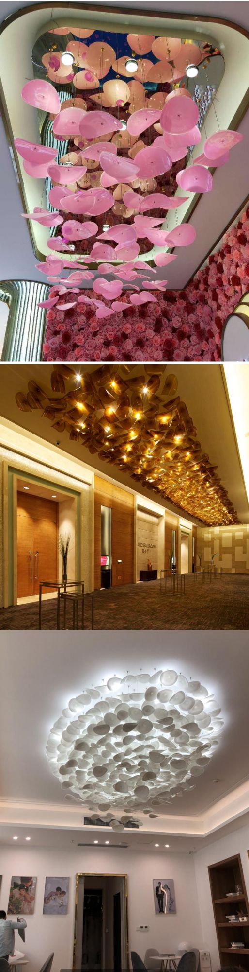 Decorative Modern Star Hotel Villa Lobby Pendant Light Colorful LED Chandelier