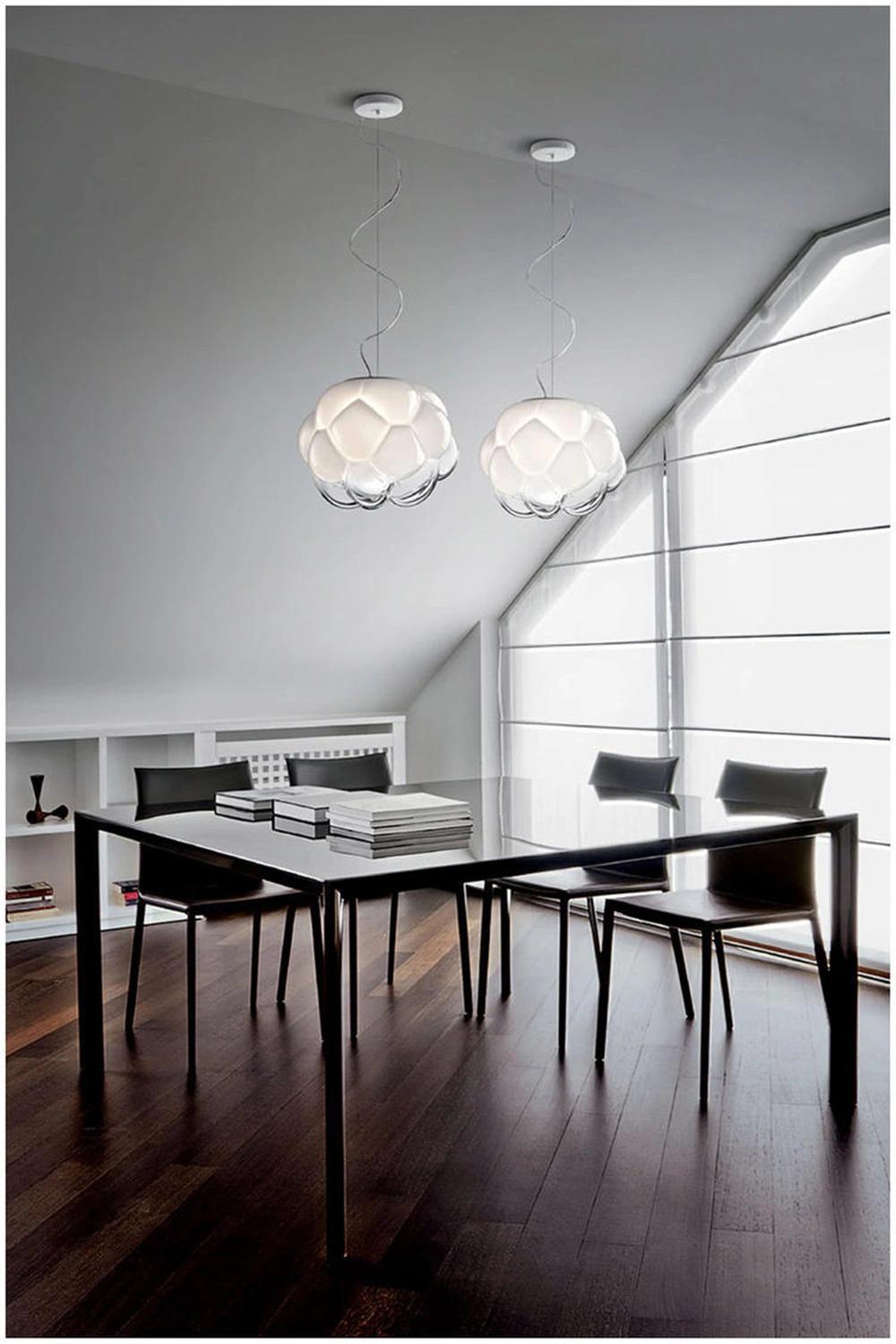 Postmodern Design Glass Cloud Flower LED Pendant Lights for Kitchen Dining Room Bedside Suspension Lamp (WH-GP-100)