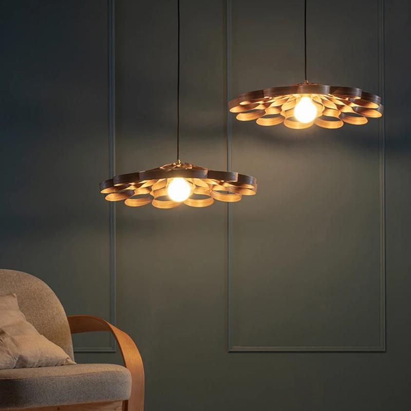 Vintage Floral Wooden Chandelier Dining Room Restaurant Kitchen Pendant Lamp