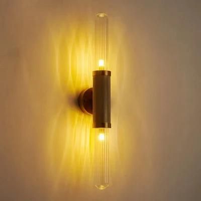 Double-Head Glass Wall Lamp / Corridor Aisle Stairwell Bedroom Bedside Decorative Wall Light