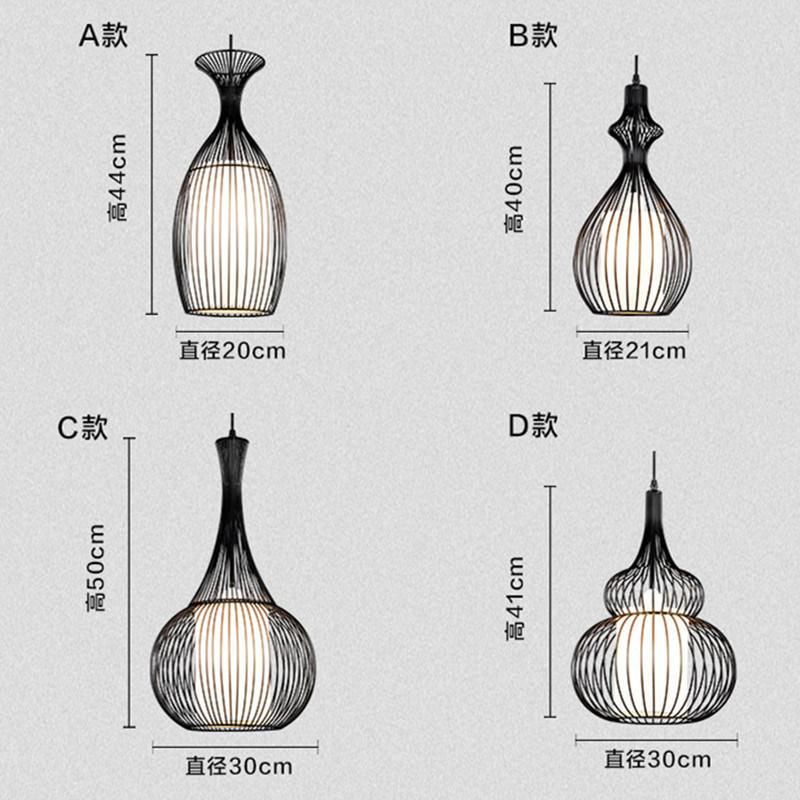 Black Chandeliers Iron Cage Hollow American Living Room Bar Decorative Industrial Chandelier (WH-VP-81)